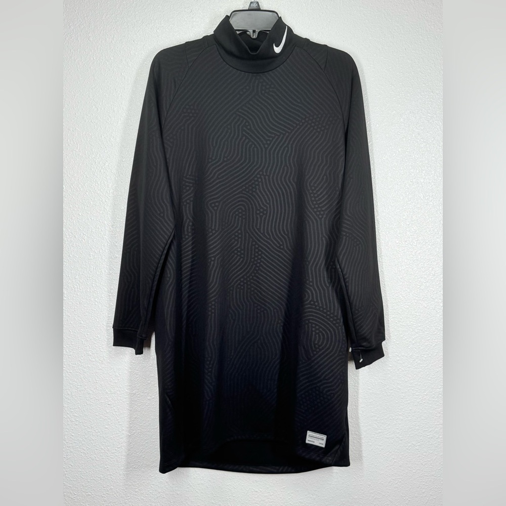 Nike FC Dri Fit Soccer Dress Black w/ White Swoosh Long Sleeve Medium